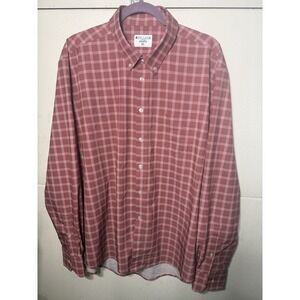 &COLLAR‎ Performance Dress Shirt Red Plaid Athletic Fit XL